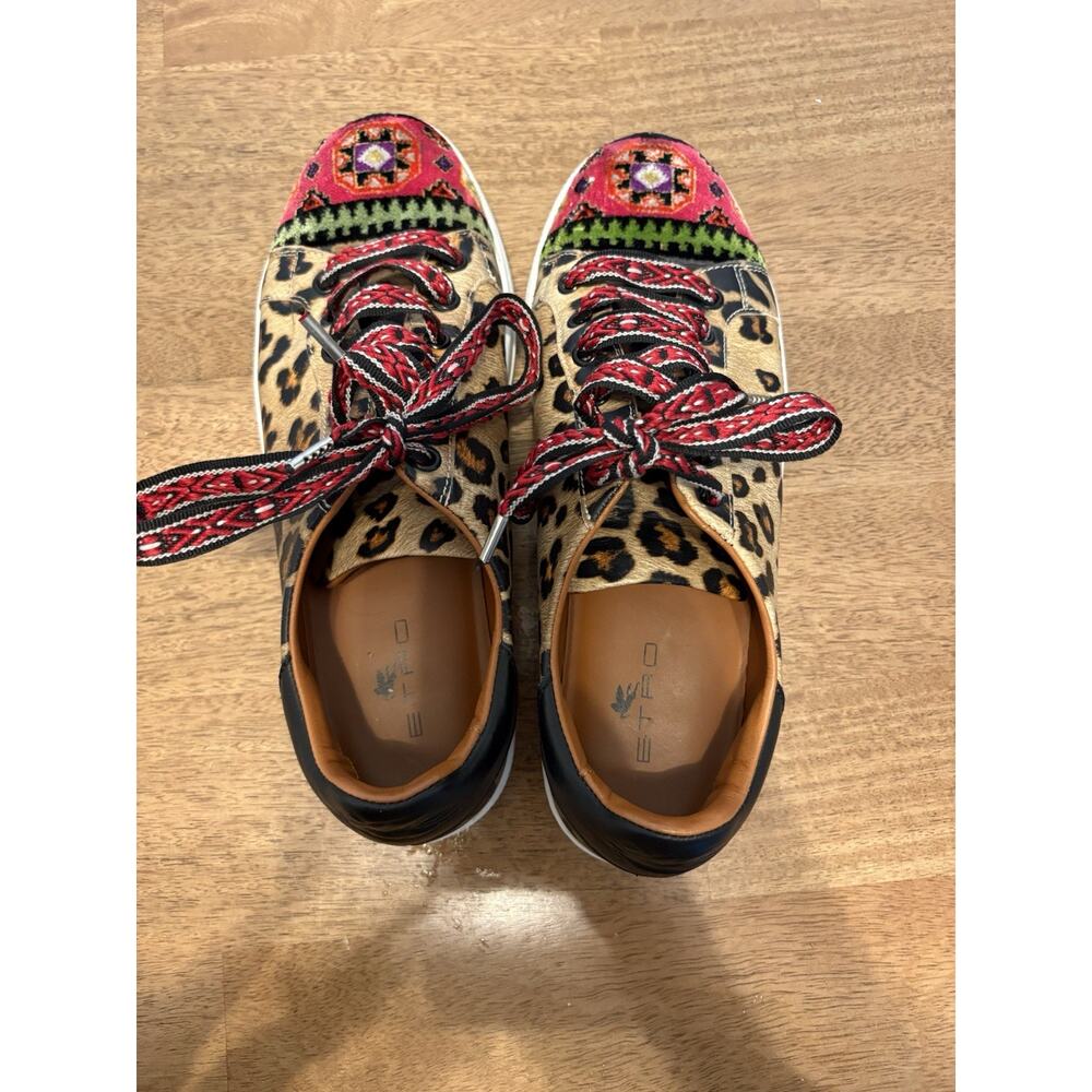 ETRO Sneakers EU 41 Unisex Multicolor Paisley Leopard Print Embroidered Designer - Picture 7 of 9